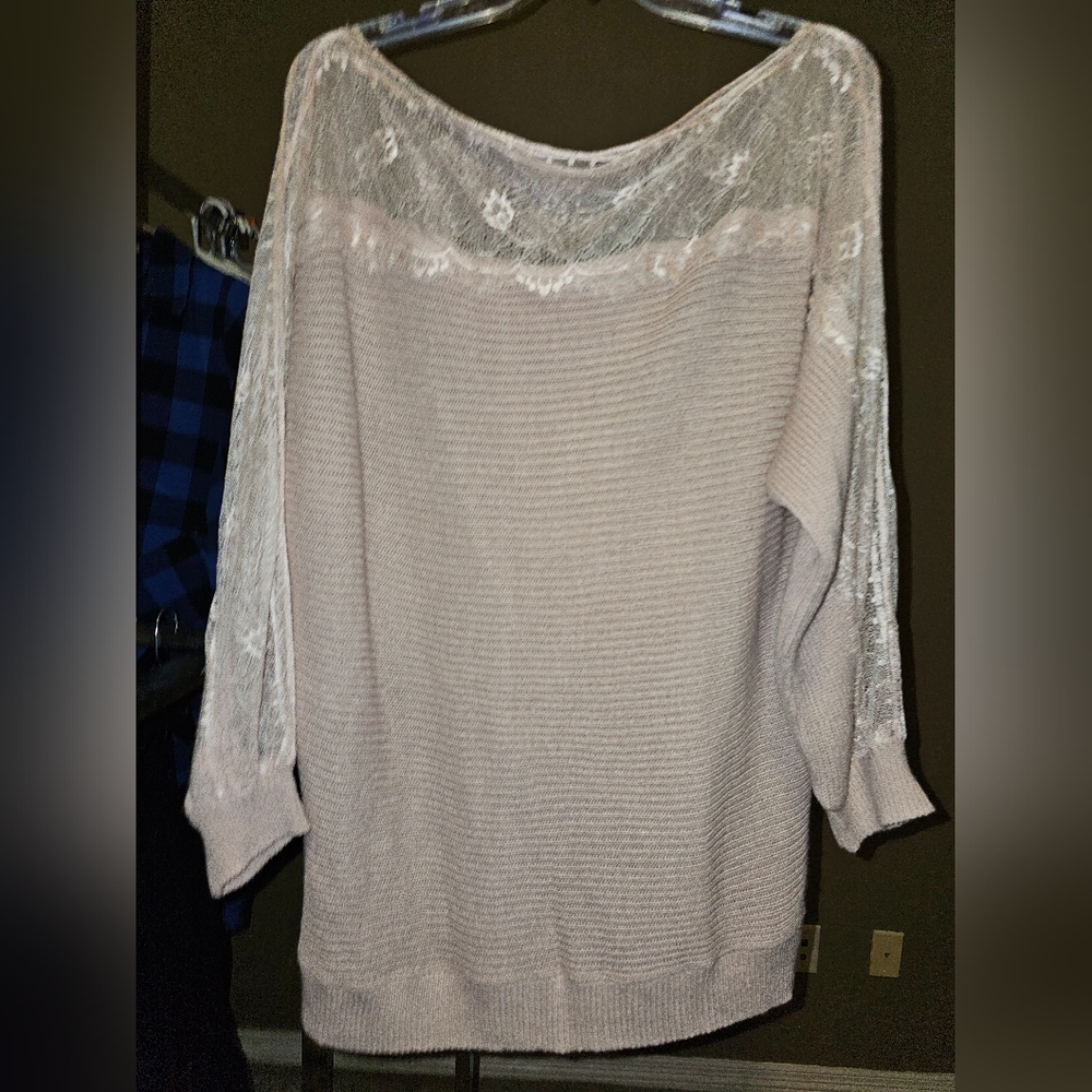 Elegant Lace Trim Sweater